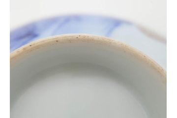 戦前　オールド香蘭社　有田焼　染付　色絵　金彩　松　花　上品な雰囲気の蓋付き湯呑み7客セット(菊、松葉、松の実、湯のみ、煎茶、和食器、裏印)(R-080074)