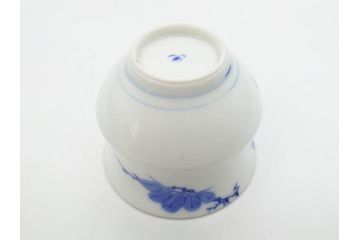 戦前　オールド香蘭社　有田焼　染付　金彩　松　縁周りの繊細な絵付けが目を引く蓋付き碗5客セット(蓋物、湯呑み、湯のみ、煎茶、和食器)(R-080076)