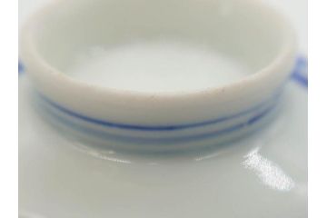 戦前　オールド香蘭社　有田焼　染付　金彩　松　縁周りの繊細な絵付けが目を引く蓋付き碗5客セット(蓋物、湯呑み、湯のみ、煎茶、和食器)(R-080076)