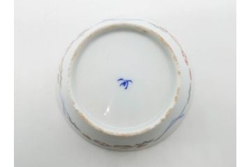 戦前　オールド香蘭社　有田焼　染付　色絵　松竹梅　花　約12cm　3.9寸　料理を引き立ててくれる小鉢4客セット(菊、巻物、深鉢、深皿、和皿、向付、和食器、三寸九分)(R-080077)
