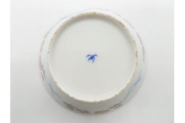 戦前　オールド香蘭社　有田焼　染付　色絵　松竹梅　花　約12cm　3.9寸　料理を引き立ててくれる小鉢4客セット(菊、巻物、深鉢、深皿、和皿、向付、和食器、三寸九分)(R-080077)