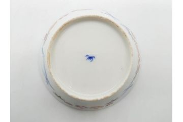戦前　オールド香蘭社　有田焼　染付　色絵　松竹梅　花　約12cm　3.9寸　料理を引き立ててくれる小鉢4客セット(菊、巻物、深鉢、深皿、和皿、向付、和食器、三寸九分)(R-080077)