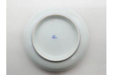 戦前　深川製磁　オールド深川　有田焼　染付　色絵　金彩　鯉　約10cm　3.3寸　艶やかな色付が美しい小皿3枚セット(魚、紅葉、桐、藤の花、桜、豆皿、和皿、和食器、三寸三分)(R-080078)
