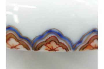 戦前　深川製磁　オールド深川　有田焼　染付　色絵　金彩　鯉　約10cm　3.3寸　艶やかな色付が美しい小皿3枚セット(魚、紅葉、桐、藤の花、桜、豆皿、和皿、和食器、三寸三分)(R-080078)