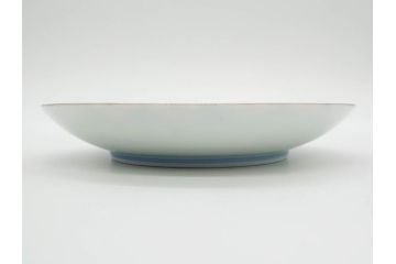 戦前　深川製磁　オールド深川　有田焼　染付　色絵　金彩　菊　約17cm　5.6寸　華やかな気品漂う中皿5枚セット(花、なます皿、和皿、和食器、裏印、五寸六分)(R-080079)