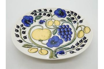 ARABIA FINLAND　paratiisi(パラティッシ)　イエロー　オーバル　約25cm　食卓を明るく彩るプレート3枚セット(果物、フルーツ、花、フラワー、大皿、陶器、北欧、洋食器、アラビア、フィンランド、北欧食器)(R-080086)
