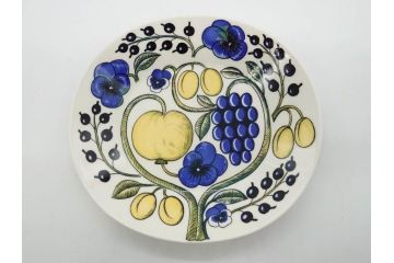 ARABIA FINLAND　paratiisi(パラティッシ)　イエロー　オーバル　約25cm　食卓を明るく彩るプレート3枚セット(果物、フルーツ、花、フラワー、大皿、陶器、北欧、洋食器、アラビア、フィンランド、北欧食器)(R-080086)