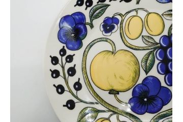 ARABIA FINLAND　paratiisi(パラティッシ)　イエロー　オーバル　約25cm　食卓を明るく彩るプレート3枚セット(果物、フルーツ、花、フラワー、大皿、陶器、北欧、洋食器、アラビア、フィンランド、北欧食器)(R-080086)