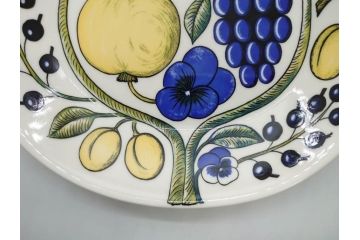 ARABIA FINLAND　paratiisi(パラティッシ)　イエロー　オーバル　約25cm　食卓を明るく彩るプレート3枚セット(果物、フルーツ、花、フラワー、大皿、陶器、北欧、洋食器、アラビア、フィンランド、北欧食器)(R-080086)