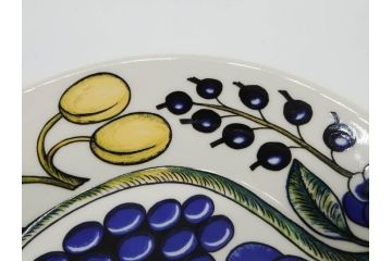 ARABIA FINLAND　paratiisi(パラティッシ)　イエロー　オーバル　約25cm　食卓を明るく彩るプレート3枚セット(果物、フルーツ、花、フラワー、大皿、陶器、北欧、洋食器、アラビア、フィンランド、北欧食器)(R-080086)