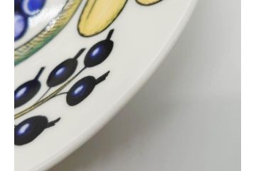 ARABIA FINLAND　paratiisi(パラティッシ)　イエロー　オーバル　約25cm　食卓を明るく彩るプレート3枚セット(果物、フルーツ、花、フラワー、大皿、陶器、北欧、洋食器、アラビア、フィンランド、北欧食器)(R-080086)