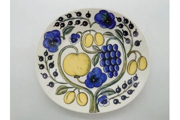 ARABIA FINLAND　paratiisi(パラティッシ)　イエロー　オーバル　約25cm　食卓を明るく彩るプレート3枚セット(果物、フルーツ、花、フラワー、大皿、陶器、北欧、洋食器、アラビア、フィンランド、北欧食器)(R-080086)