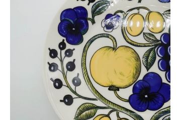 ARABIA FINLAND　paratiisi(パラティッシ)　イエロー　オーバル　約25cm　食卓を明るく彩るプレート3枚セット(果物、フルーツ、花、フラワー、大皿、陶器、北欧、洋食器、アラビア、フィンランド、北欧食器)(R-080086)