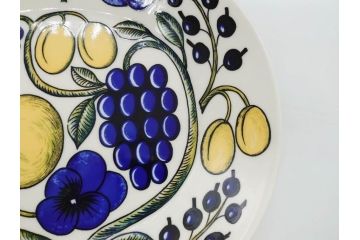 ARABIA FINLAND　paratiisi(パラティッシ)　イエロー　オーバル　約25cm　食卓を明るく彩るプレート3枚セット(果物、フルーツ、花、フラワー、大皿、陶器、北欧、洋食器、アラビア、フィンランド、北欧食器)(R-080086)