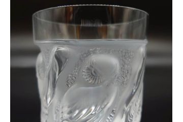 フランス　LALIQUE(ラリック)　ユロット　落ち着いた雰囲気が魅力のオールドファッションタンブラー(フクロウ、梟、サテンクリスタル、グラス、硝子、ガラス、共箱付き)(R-080091)