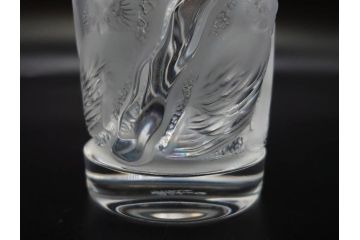 フランス　LALIQUE(ラリック)　ユロット　落ち着いた雰囲気が魅力のオールドファッションタンブラー(フクロウ、梟、サテンクリスタル、グラス、硝子、ガラス、共箱付き)(R-080091)