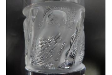 フランス　LALIQUE(ラリック)　ユロット　落ち着いた雰囲気が魅力のオールドファッションタンブラー(フクロウ、梟、サテンクリスタル、グラス、硝子、ガラス、共箱付き)(R-080091)