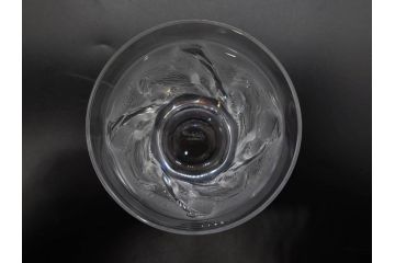 フランス　LALIQUE(ラリック)　ユロット　落ち着いた雰囲気が魅力のオールドファッションタンブラー(フクロウ、梟、サテンクリスタル、グラス、硝子、ガラス、共箱付き)(R-080091)