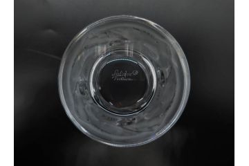 フランス　LALIQUE(ラリック)　ユロット　落ち着いた雰囲気が魅力のオールドファッションタンブラー(フクロウ、梟、サテンクリスタル、グラス、硝子、ガラス、共箱付き)(R-080091)
