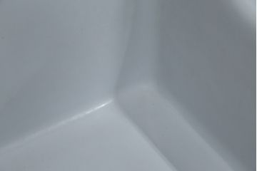 和製アンティーク　日本陶業製　アイアンステー付き　どこか懐かしさ感じる陶器製のシンプルな流し台(シンク、洗面器、洗面ボウル、手洗い器)(R-080094)