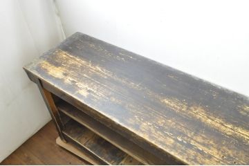 フランスアンティーク　幅3750mmの特大サイズ!　希少サイズ!!　優雅な装飾が魅力的な存在感抜群のカウンターテーブル(作業台、サイドボード、収納棚、レジカウンター、店舗什器)(R-080095)