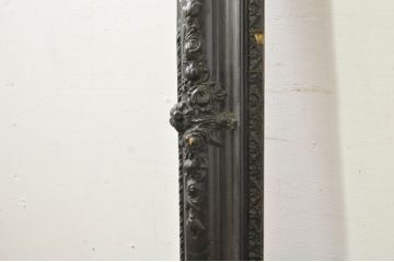 フランスアンティーク　ペイント仕上げ限定　花の彫刻が素敵なアクセントになるフレーム(額縁、ディスプレイ、店舗什器、ミラー)(R-080096)