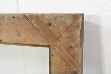 フランスアンティーク　ペイント仕上げ限定　花の彫刻が素敵なアクセントになるフレーム(額縁、ディスプレイ、店舗什器、ミラー)(R-080096)
