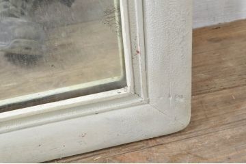フランスアンティーク　ペイント仕上げ限定　シャビーペイントがお洒落なゆらゆらウォールミラー(姿見、壁掛け鏡)(R-080097)