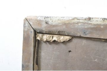 フランスアンティーク　ペイント仕上げ限定　シャビーペイントがお洒落なゆらゆらウォールミラー(姿見、壁掛け鏡)(R-080097)