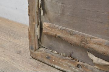 フランスアンティーク　ペイント仕上げ限定　シャビーペイントがお洒落なゆらゆらウォールミラー(姿見、壁掛け鏡)(R-080097)