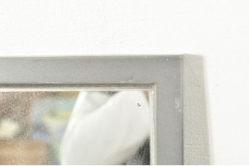 中古　アンティーク調の塗装をお施したスタイリッシュなアイアンフレームの大型ウォールミラー(壁掛け鏡、姿見、店舗什器)(R-080101)