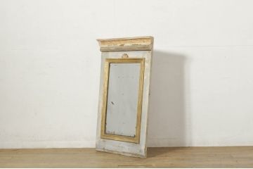 フランスアンティーク　シャビーシックな風合いがお洒落なミラー(ウォールミラー、姿見、壁掛け鏡)(R-080103)