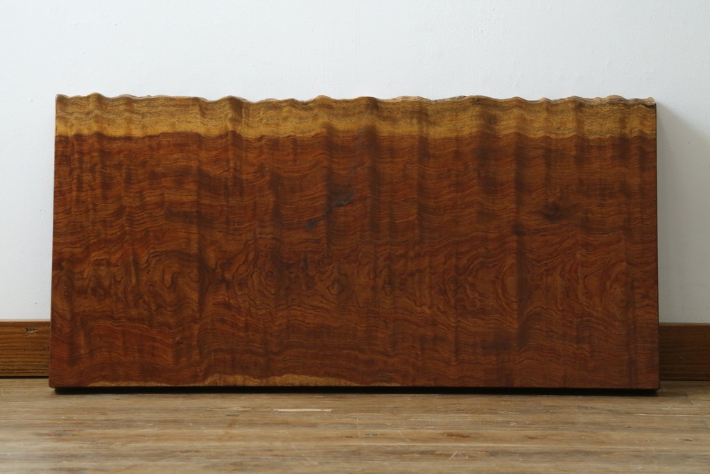 和製ビンテージ　波打つ木目が味わい深いブビンガの小さな一枚板　(R-080105)