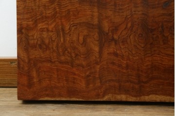 和製ビンテージ　波打つ木目が味わい深いブビンガの小さな一枚板　(R-080105)