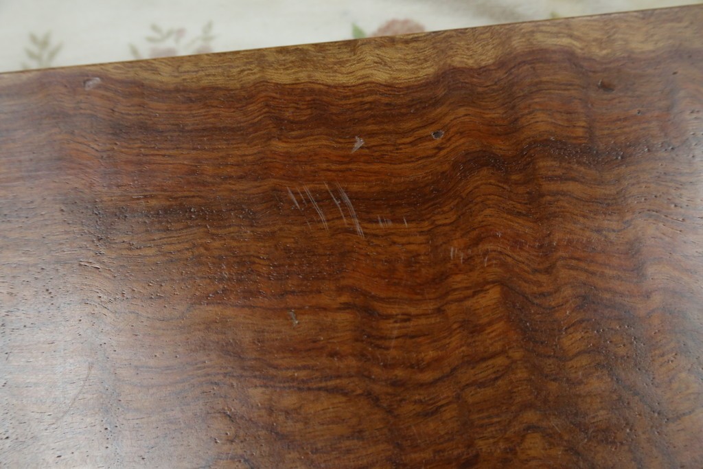 和製ビンテージ　波打つ木目が味わい深いブビンガの小さな一枚板　(R-080105)