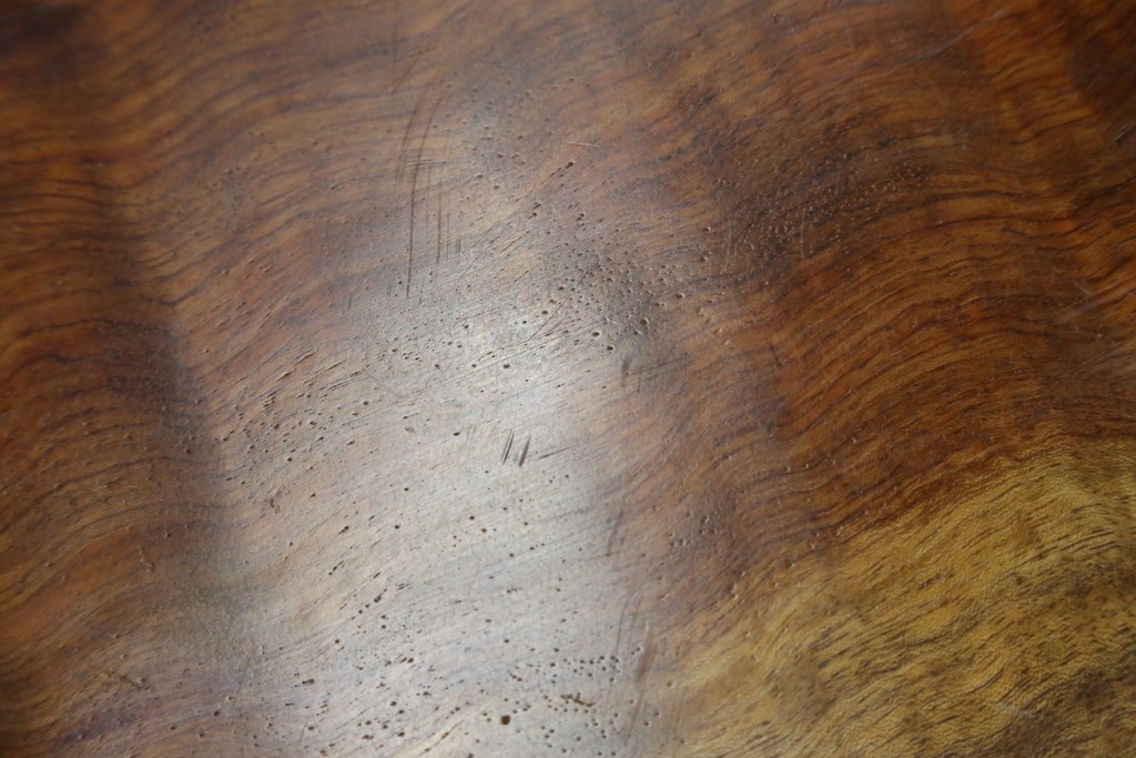 和製ビンテージ　波打つ木目が味わい深いブビンガの小さな一枚板　(R-080105)