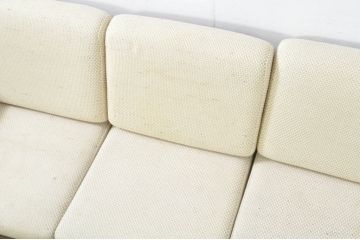 中古　北海道民芸家具　セパレートスタイル　希少な絶版品!和モダンな木製フレームの3人掛けソファ(ベンチ、アームソファ、3Pソファ)(R-080106)