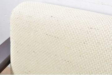 中古　北海道民芸家具　セパレートスタイル　希少な絶版品!和モダンな木製フレームの3人掛けソファ(ベンチ、アームソファ、3Pソファ)(R-080106)