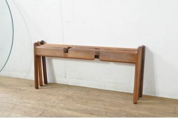 デンマークビンテージ　北欧家具　ローズウッド　Niels Bach(ニールス バッハ)　ユニークなモジュール式デザインのガラストップローテーブル(コーヒーカクテルテーブル、組み立て式、コーヒーテーブル、センターテーブル、リビングテーブル、ガラストップテーブル、ラウンドテーブル、丸テーブル、ヴィンテージ)(R-080107)