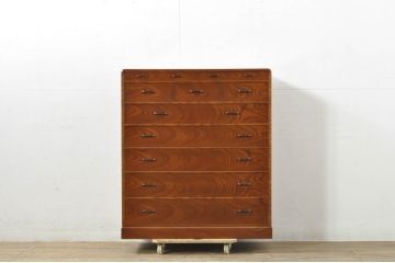 中古　美品!!　美しい木目と上品な佇まいが魅力の箪笥(和服タンス、収納箪笥、衣装箪笥、小袖たんす、チェスト、引き出し)(R-080108)
