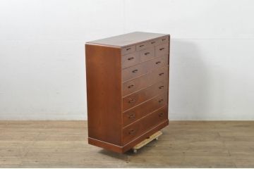 中古　美品!!　美しい木目と上品な佇まいが魅力の箪笥(和服タンス、収納箪笥、衣装箪笥、小袖たんす、チェスト、引き出し)(R-080108)