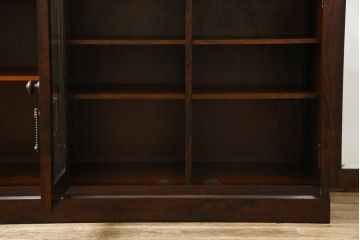 中古　北海道民芸家具　落ち着いた深みのある色合いが美しいサイドボード(サイドキャビネット、戸棚、収納棚)(R-080109)