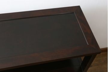 中古　美品　北海道民芸家具　HM105　シンプルモダンなデザインが魅力的な茶棚(茶タンス、収納棚、戸棚、飾り棚)(定価約23万円)(R-080110)