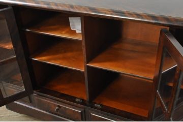 中古　希少な廃番品　北海道民芸家具　和洋どちらにも取り入れやすい、落ち着いた雰囲気が魅力のサイドボード(キャビネット、収納棚、戸棚、食器棚)(R-080111)