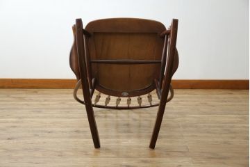 和製ビンテージ　希少モデル　秋田木工　合皮　丸みのある背もたれがかわいらしいロッキングチェア(アームチェア、椅子、イス、ヴィンテージ)(R-080114)
