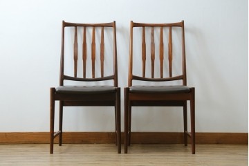 北欧ヴィンテージ　ノルウェー　BRUKSBO(ブルクスボ)　ローズウッド材　深みのある落ち着いたカラーが素敵なダイニングチェア2脚セット　(R-080122)