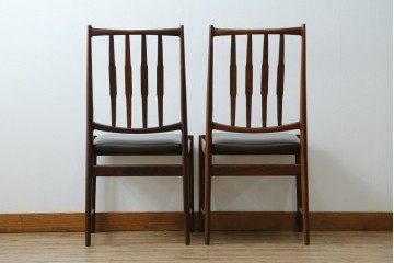 北欧ヴィンテージ　ノルウェー　BRUKSBO(ブルクスボ)　ローズウッド材　深みのある落ち着いたカラーが素敵なダイニングチェア2脚セット　(R-080122)