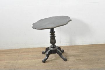 フランスアンティーク　クラシカルなデザインがおしゃれなフレンチチルトアップテーブル(ティルトトップテーブル、折りたたみテーブル、食卓、2人掛けダイニングテーブル、カフェテーブル、コーヒーテーブル)(R-080125)