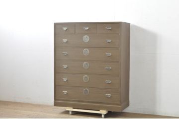 中古　美品　伝統工芸　桐屋田中製　和の趣を感じる凛とした佇まいが魅力的な加茂総桐箪笥(胴厚、総桐たんす、和たんす、衣装タンス、収納箪笥、整理箪笥、サイドチェスト、引き出し)(定価推定約46万5千円)(R-080126)