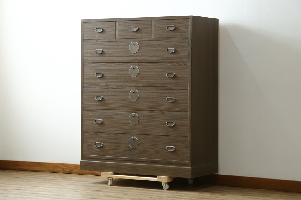 中古　美品　伝統工芸　桐屋田中製　加茂総桐箪笥　和の趣を感じる衣装箪笥　定価推定約46万5千円　(R-080126)